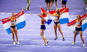 Paris 2024 - Athletics - Dutch Team Wins Silver In Women's 4x400m Relay