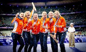 Paris 2024 - Athletics - Dutch Team Wins Silver In Women's 4x400m Relay