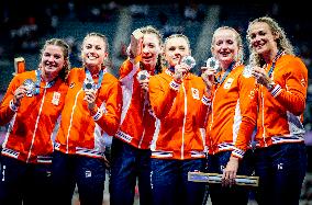 Paris 2024 - Athletics - Dutch Team Wins Silver In Women's 4x400m Relay