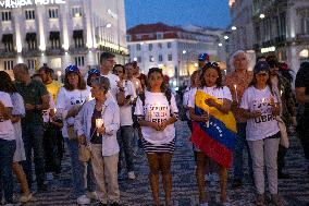 Venezuelans In Lisbon Vigil For Freedom In Venezuela