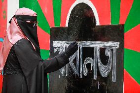 Students Paint The New Graffitis In Dhaka