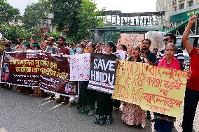 Hindu Community Protests Against Violence - Dhaka