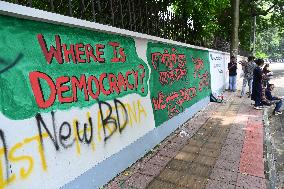 Students Paint Graffiti To Express Their Voice In Dhaka.