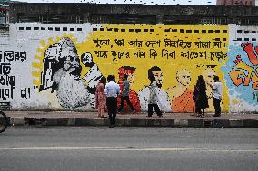 Students Paint Graffiti To Express Their Voice In Dhaka.