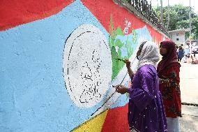 Students Paint Graffiti To Express Their Voice In Dhaka.