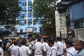 Junior Doctors Hold Protest In Government Hospitals For Rape And Murder Of A PGT Woman Doctor In Kolkata, India