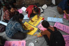 Junior Doctors Hold Protest In Government Hospitals For Rape And Murder Of A PGT Woman Doctor In Kolkata, India