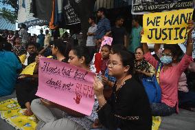 Junior Doctors Hold Protest In Government Hospitals For Rape And Murder Of A PGT Woman Doctor In Kolkata, India