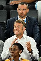 Paris 2024 - Emmanuel Macron And Brigitte At Women's Basketball Final