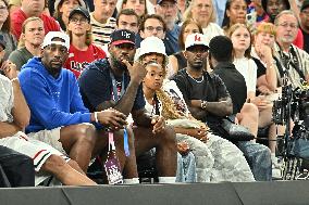 Paris 2024 - LeBron James And Family At Women's Basketball Final