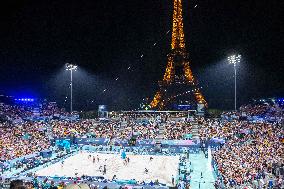 Paris 2024 - Atmosphere At Volleyball Sweden vs Germany