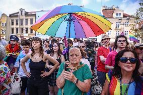 First Equality March In Krakow, Poland