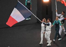 Paris 2024 - French Flag Bearers At Closing Ceremony