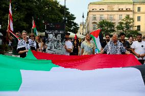 Solidarity Protest With Palestine In Krakow