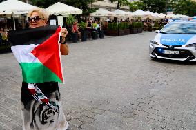 Solidarity Protest With Palestine In Krakow