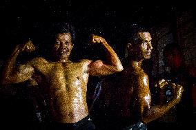 Bodybuilding Contest For Tile Factory Workers In Majalengka West Java