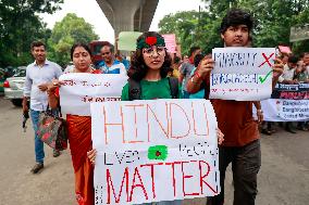 Hindu Community Protests Against Violence - Dhaka