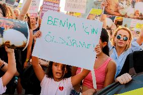 Pro-animal Rights Activists Protest - Istanbul