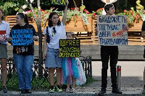 Rally in  support of Ukrainian POWs in central Kyiv