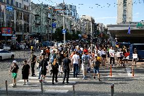 Rally in  support of Ukrainian POWs in central Kyiv