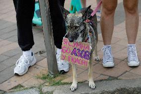 Rally in  support of Ukrainian POWs in central Kyiv