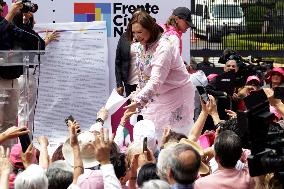 Marea Rosa Protest Against Legislative Overrepresentation Of Morena Party