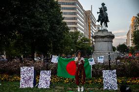 Washington DC: Candlelight Vigil In Honor Of The Martyrs Of The Quota Movement In Bangladesh