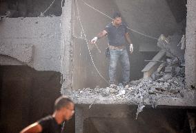 Aftermath of Israeli Airstrike In Gaza, Palestine