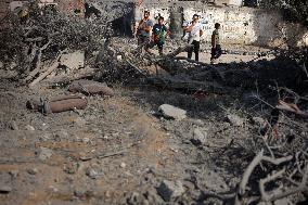 Aftermath of Israeli Airstrike In Gaza, Palestine