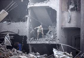 Aftermath of Israeli Airstrike In Gaza, Palestine