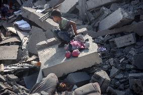 Aftermath of Israeli Airstrike In Gaza, Palestine