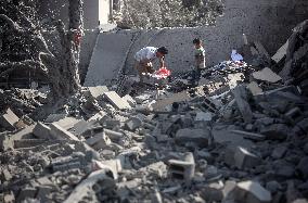 Aftermath of Israeli Airstrike In Gaza, Palestine