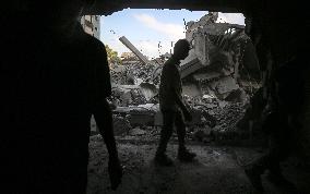 Aftermath of Israeli Airstrike In Gaza, Palestine