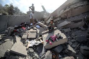 Aftermath of Israeli Airstrike In Gaza, Palestine