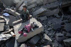 Aftermath of Israeli Airstrike In Gaza, Palestine