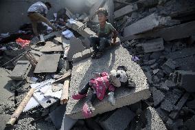 Aftermath of Israeli Airstrike In Gaza, Palestine