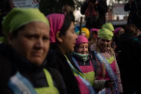 Pilgrims And Workers Take Part In A March From The Sanctuary At The San Cayetano Church To Plaza De Mayo Square In Buenos Aires