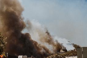 Severe Wildfires Continue To Rage In Greece's Attica Region.