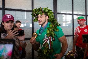 Welcome To The Gold Medalists Of The Olympic Games Paris 2024 At The Airport In Sofia.