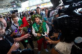 Welcome To The Gold Medalists Of The Olympic Games Paris 2024 At The Airport In Sofia.