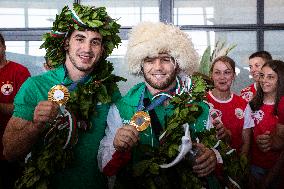 Welcome To The Gold Medalists Of The Olympic Games Paris 2024 At The Airport In Sofia.