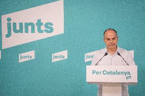 Press Conference By Jordi Turull (Junts) In Barcelona.