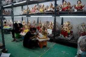 Preparation Of Ganesh Chaturthi Festival In Mumbai