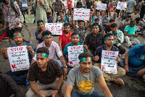 Bangladeshi Hindu Protest In Dhaka