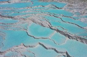 Tourists Visit Pamukkale - Turkey