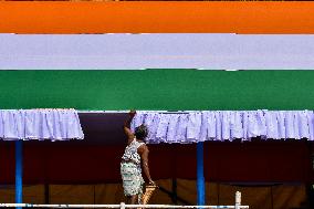 Dress Rehearsal Of Parade Ahead Of 78th Independence Day Celebration In India.