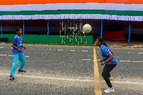 Dress Rehearsal Of Parade Ahead Of 78th Independence Day Celebration In India.