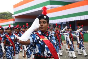 Full Dress Independence Day Parade, In Kolkata, India, On August 13,, 2024.