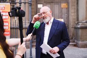 Stefano Bonaccini Attends A Rally At Festa De L'Unità In Milan