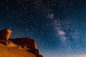 Starry Sky Over The Desert In Fayoum - Egypt